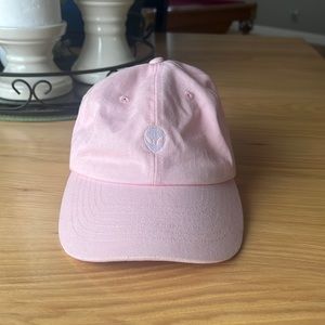 Pink baseball hat with alien head embroidery